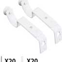 White Adjustable Curtain Rod Brackets (Set of 10) Drapery Rod Bracket for 3/4 or 5/8 Inch Rod, Curtain Rod Holder, Curtain Hardware Brackets, Single Rod Bracket1 1