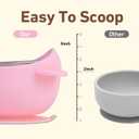 Stainless-Steel Baby Bowls with Suction: Food Grade & Dishwasher Safe - Baby Led Weaning Supplies for 6-18 Months Kids - High Chair