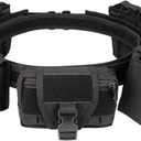 Tactical Battle Belt with Quick Release & Accessory Pouches - 7 in 1 Duty Belt for Men (Black)