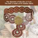 Western Belt for Women - PU Leather Cowboy Belt with Concho Details, Vintage Country Wide Boho Cowgirl Waist Belt for Ladies (L)