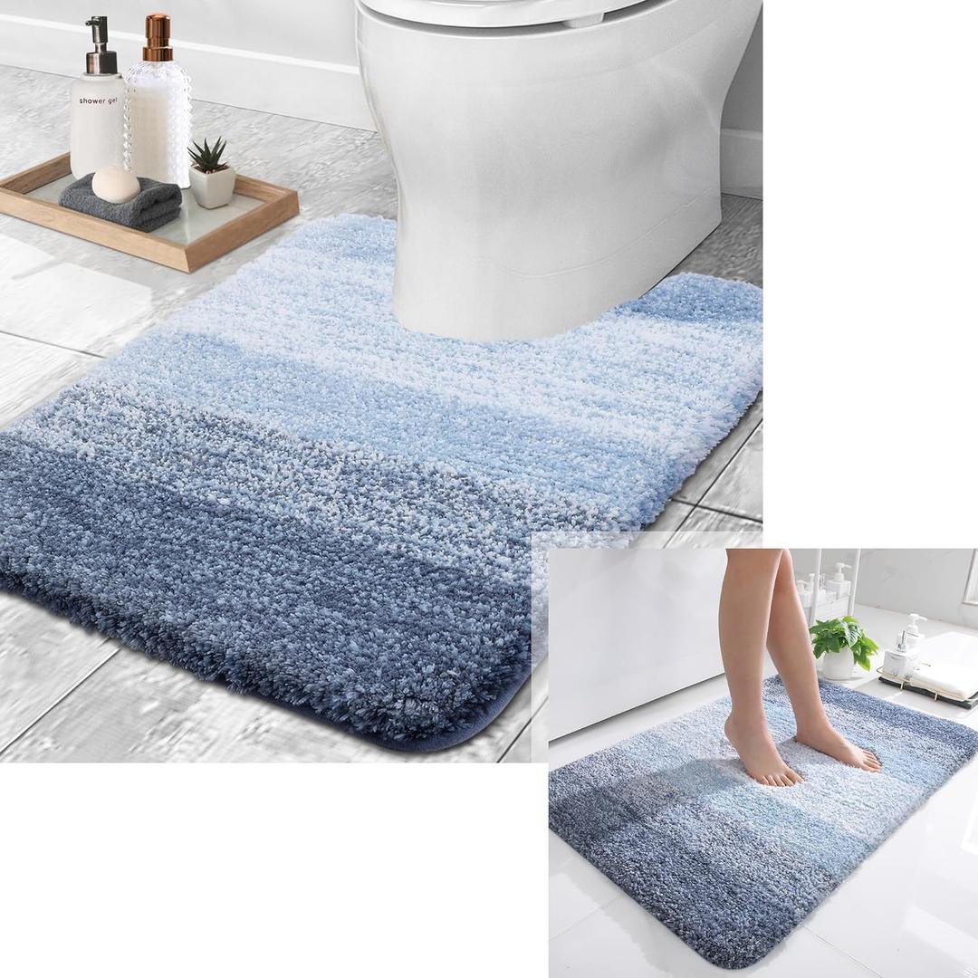 Bathroom Rugs Sets 2 Piece with Toilet Lid Cover 24x39 Inch 24x20 Inch