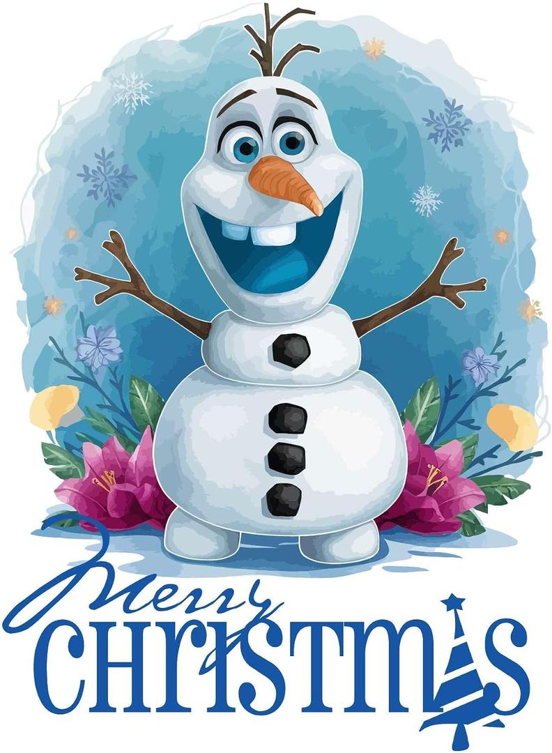 Children Merry Christmas Adorable Cartoon Wall Decal Decoration Kids Movie Character Cute Snowman Friend Character Carrot Nose Holiday Gift Lasts Years and Easily Removable - Size: 27 In(W) x 30 In(H)