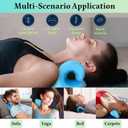 Neck Hump Corrector, Neck Stretcher Cervical Traction for Muscle Relax, Cervical Traction Device for TMJ Pain Relief, Spine Corrector, Shoulder Relief Device (Blue)