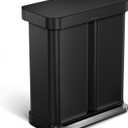 simplehuman 58L Liner Rim Rectangular Recycler, 24L+ 34L, Matte Black