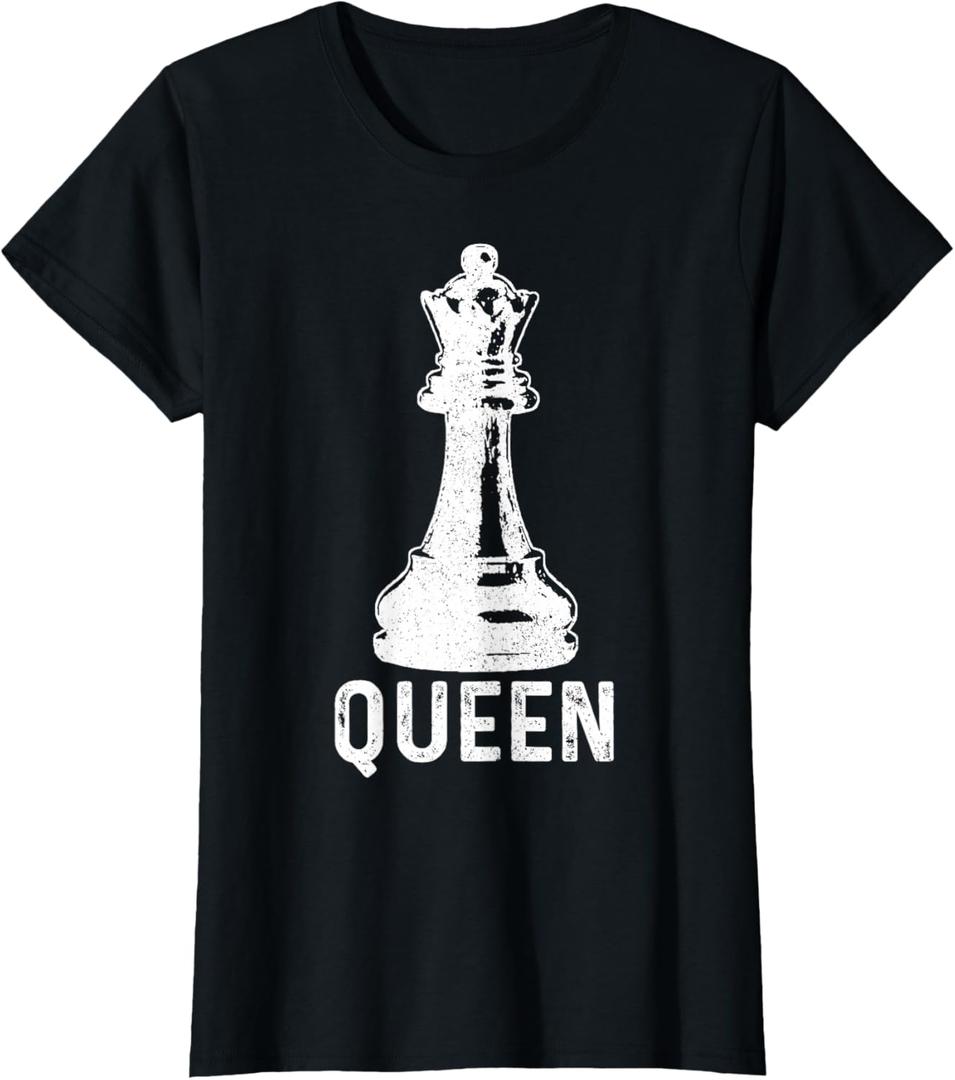 Chess Girl Queen Vintage Chess Player T-Shirt L