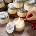 12 Pcs Christmas Candle Jar Gift Bulk Mason Jar Christmas Scented Candle Mini Small Soy Wax Aromatherapy Gifts Xmas Stocking Stuffers for Neighbor Women Friends Christmastide Gifts