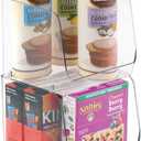 mDesign Modern Stackable Plastic Open Front Dip Storage Organizer Bin Basket for Kitchen Organization - Ligne Collection - 2 Pack - Clear (7.75 x 7.75 x 6.25 (Pack of 2))