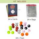 24 Packs Valentines Day Cards for Kids School with Fidget Spinner Sport Balls, Boys Girls Classroom Exchange