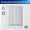 Clorox Shower Curtain Liner, Premium Lightweight Durable Waterproof 4g PEVA for Bathroom with Weighted Magnets, Standard Size 70" x 72", Frosty 2 Pack
