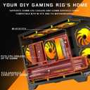 Micro-ATX Gaming PC Case with 270 View Tempered Glass, Pre-Installed 2 PWM ARGB Fans & Magnetic Filter, Supports 420mm GPU and 360mm AIO Cooler, Standard ATX PSU