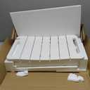 LUE BONA Shower Bench, HDPS Shower Seat with Storage Shelf, Waterproof Shower Chair, Non-Slip Shower Stool for Adults, Elderly, Disabled, Seniors, Large Size, White