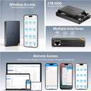SSK 2TB Portable NAS External Wireless Hard Drive with Own Wi-Fi Hotspot, Personal Cloud Smart Storage Support Auto-Backup, Phone/Tablet PC/Laptop Wireless Remote Access