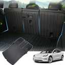 KUST Custom Fit Trunk Mat for 2020-2024 2025 Tesla Model Y Accessories 5 Seater (Not for 7 Seat or Juniper) Cargo Mat Liner Back Seat Protector All Weather Protection Black