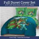 Jay Franco Duvet Cover Set 3 Piece Comforter Cover and Sham Set, Super Soft Cozy Kids Bedding (Insert Not Included) Blue - Minecraft, Queen
