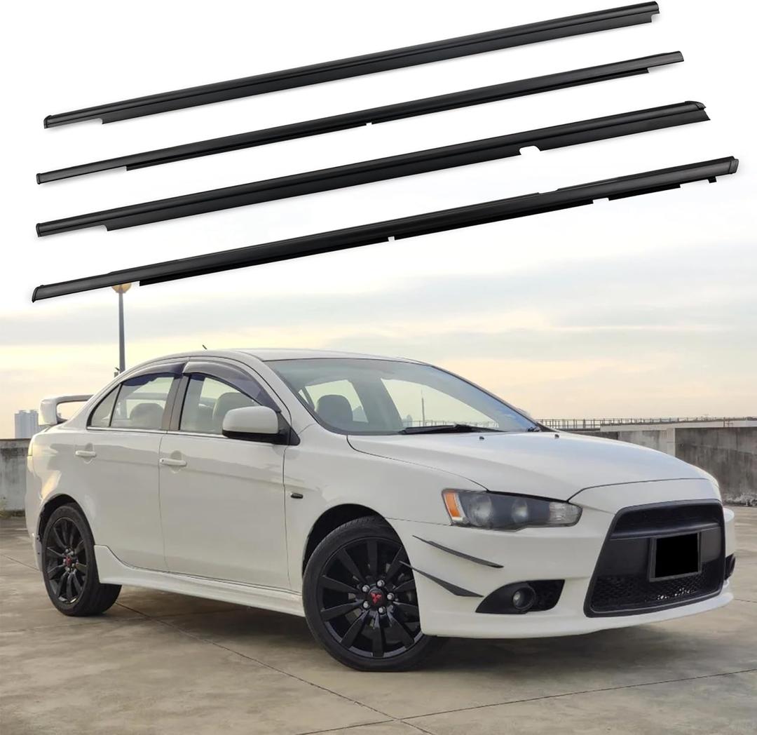 Weatherstrip Door Belt Set Fit for Mitsubishi Lancer 2008-2017, Replace 5727A005 5727A006 5757A017 5757A018