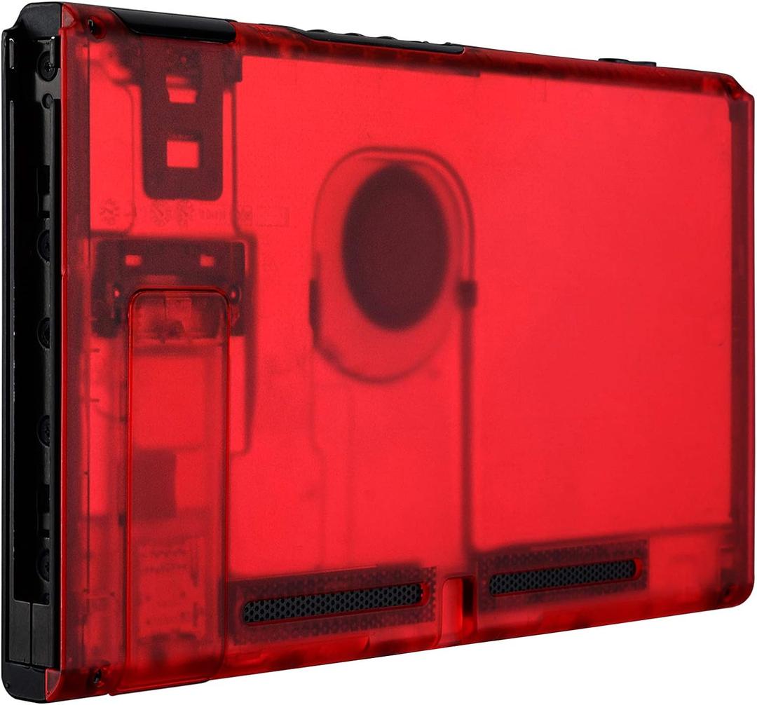 eXtremeRate Transparent Clear Red Console Back Plate DIY Replacement Housing Shell Case for Nintendo Switch Console with Kickstand  JoyCon Shell NOT Included