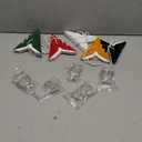 EASY JOY 5-Piece 7-Pointed Paper Star Decoration With Light - 12 Inch 3D Paper Star Lantern for Christmas, Home, Party, Wedding, Birthday