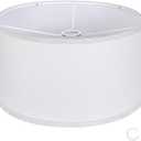 OUTON White Large Drum Lamp Shades for Floor Lamps, 16" Top x 16" Bottom x 9" High, Easy to Assemble, Replacement Linen Lampshades for Table Lamps & Bedside Lamps (1.65" Spider)