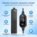 hygger Aquarium Heater, Upgraded Ceramic 50W Small Fish Tank Heater with Digital LED Controller, Fast Heating, Precise Temperature Control, Turtle Tank Heater for Freshwater/Saltwater