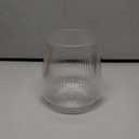 BESTSTAR 36 Pcs 12 oz Plastic Clear Ribbed Wine Glasses, Origami Ripple Disposable Champagne Glasses Elegant Whiskey Glasses Ideal for Weddings, Bars, Christmas, Halloween, Pool Party, Daily Use