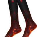 Heated Socks,7.4V 3200mAh Rechargeable Electric Socks for Men Women with 3 Heating Levels, Thermal Socks with Button Control for Ski Hunting Cycling Camping Hiking(Black)