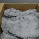 Cozy Bliss Faux Fur Throw Blanket for Couch, Fuzzy Soft Plush Thick Bubble Blanket for Sofa Bedroom Living Room, 108 * 90 Inches Light Grey