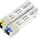 One Pair of 1.25G SFP WDM SC Bidi Transceiver 1000Base-BIDI SingleMode Simplex Fiber Module SMF 1310nm/15500nm DDM up to 20 km for Cisco GLC-BX-D, Ubiquiti UniFi UF-SM-1G-S, Mikrotik and More