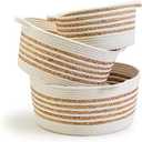 Two's Company Inc Women's Spiral Duo Set of 3 Hand-Woven Basket, Natural/White, One Size