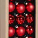 Suixing Christmas Glass Balls Multi Colors Included with Loop Set Festival Home Party Decors Xmas Tree Hanging Pendant 14PC 2.2In Red