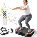 Vibration Plate Machine for Lymphatic Flow & Muscle Recovery, Vibration Fitness Platform with Bluetooth & LED Modes, 440 Lb Capacity & 200 Levels for Home Use