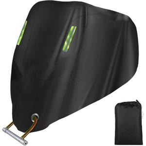 Motorcycle Cover All Season,Universal Weather Quality Waterproof Sun Outdoor Protection Scooter Shelter Tear Proof Night Reflective & Lock-Holes Storage Bag Fits up to 105" Motorcycles Vehicle
