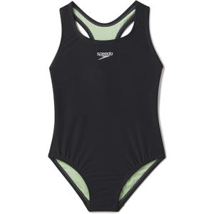 Speedo Girl's Swimsuit One Piece Closed Racerback (12, 2023 Anthracite)