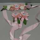 BumpPetal Flower Sash Set, Baby Shower Mom to Be Daddy to Be Corsage Pin, Pink Flower Belt for Maternity Dress, Pregnancy Photo Props Supplies, Gender Reveal Decorations