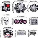 30pcs Random Assorted Cool Punk Embroidered Patches, Sew On/Iron On Patch Applique for Clothing, Jackets, Jeans, Hats, DIY Accessories