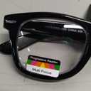 Multi Focus Progressive Reading Glasses 3 Powers in 1 Reader Square Horn Rim (Black)