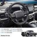 Steering Wheel Cover for Ford F150 2021-2025/ F-150 Lightning 2022-2025/ F250 F350 F450 F550 2023-2025/ Ford Expedition 2022-2024 Car Steering Wheel Cover Protector Accessories for Ford (Matte Black)