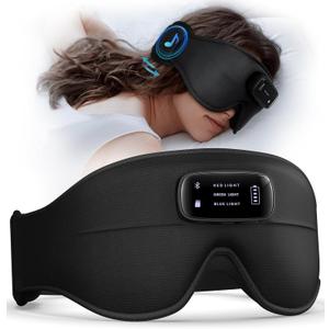 Sleep Mask with Headphones Bluetooth 5.4-3D Zero-Pressure Design AHUIARGY Adjustable Sleep Headphones 100% Light Blocking Sleep Headphones with White Noise Sounds ComfortableRaven