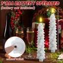 Funtery 12 Pcs LED Flameless Christmas Tree Taper Candles, 9.7" Real Wax Battery Operated Candlestick Lights with Remote Timer and 3D Flickering Flame for Home Decor(White,Classic)