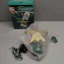 [with Adjustable Base] 8.2 inch Christmas Star Tree Topper Projector with 4 Patterns and LED Lights Rotatable Projector Christmas Tree Star Topper Plug in for Indoor Office Xmas(4 Patterns, 3m Cable)