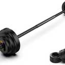 Barbell Bar Set - 45 LB Adjustable Weights-Lifting Standard Straight Bars