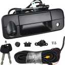 Backup Camera Tailgate Handle with Key Lock Cylinder Compatible with Toyota Tundra 2007-2013 Reverse View Rear Camera Liftgate Handle (Black)