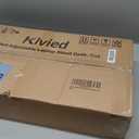 Klvied Rolling Mobile Desk with Cup Holder, Portable, Adjustable Height Small Stand up Desk on Wheels for Home Office Laptop Cart, Computer, Standing or Sitting,Oak