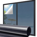 2 x Coavas One Way Privacy Window Film Reflective Window Tint for Home,Static Cling Mirror Heat Blocking Covering See Out Not in,Anti-Uv House Daytime Privacy, Blue-Silver, 17.5x78.7 in