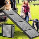 Extra Wide Dog Ramp for Car, SUV & Truck, 67"& 20" Aluminum Folding Dog Ramps for Large Dogs, Outdoor Portable Pet Ramp with Non-Slip Rug Surface, Dog Car Ramp Supports Up to 200 Lbs (67"L x 20"W)