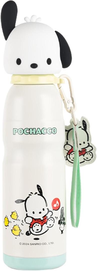 Pochacco Stainless Steel Insulated Water Bottle with Buckle and Strap - 600ml