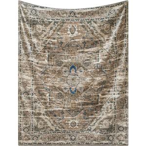 Dreamy Print Blanket Fleece Throw for Bed Sofa Travel and Camping, Super Soft Cozy Fluffy Plush Dreamy Print Blanket for All Seasons 50"x60" (Brown)