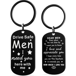 9 x Valentines Day Gifts for Him, Drive Safe Keychain, Christmas Gifts for Men Keychain, Father's Day Gifts for Husband from Wife, Birthday Anniversary Retirement Valentines Day Presents for Him Husband