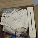 DoubleFill 24 Set DIY Wood Christmas Gingerbread House Paint Craft Kit Unpainted Ceramics Plaster Keepsake with Painting Set for Christmas Holiday Party DIY Art Project Decoration Paint Brushes