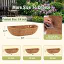 4 Pcs 24 Inch Trough Coco Liner for Window Box, 100% Natural Half Moon Coconut Coir Planter, Replaceable Coconut Fiber Liner for Window Boxes & Fence Flower Baskets (4, 24 inch)