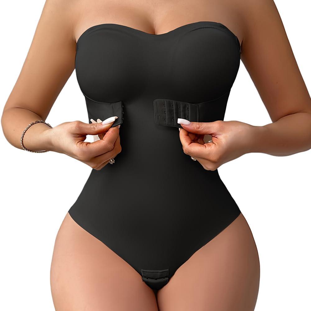Shaper Diva Shapewear Bodysuits for Women Tummy Control Seamless Strapless One Piece Built in Bra Tank Tops Thong Body Shaper M 